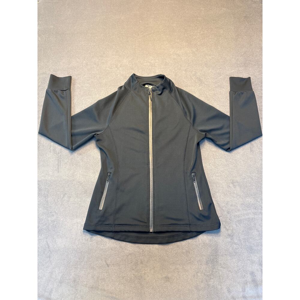 TRAJ3CTORY Athletic Zip-Up, Thumb Holes (Women’s, Grey, Small)